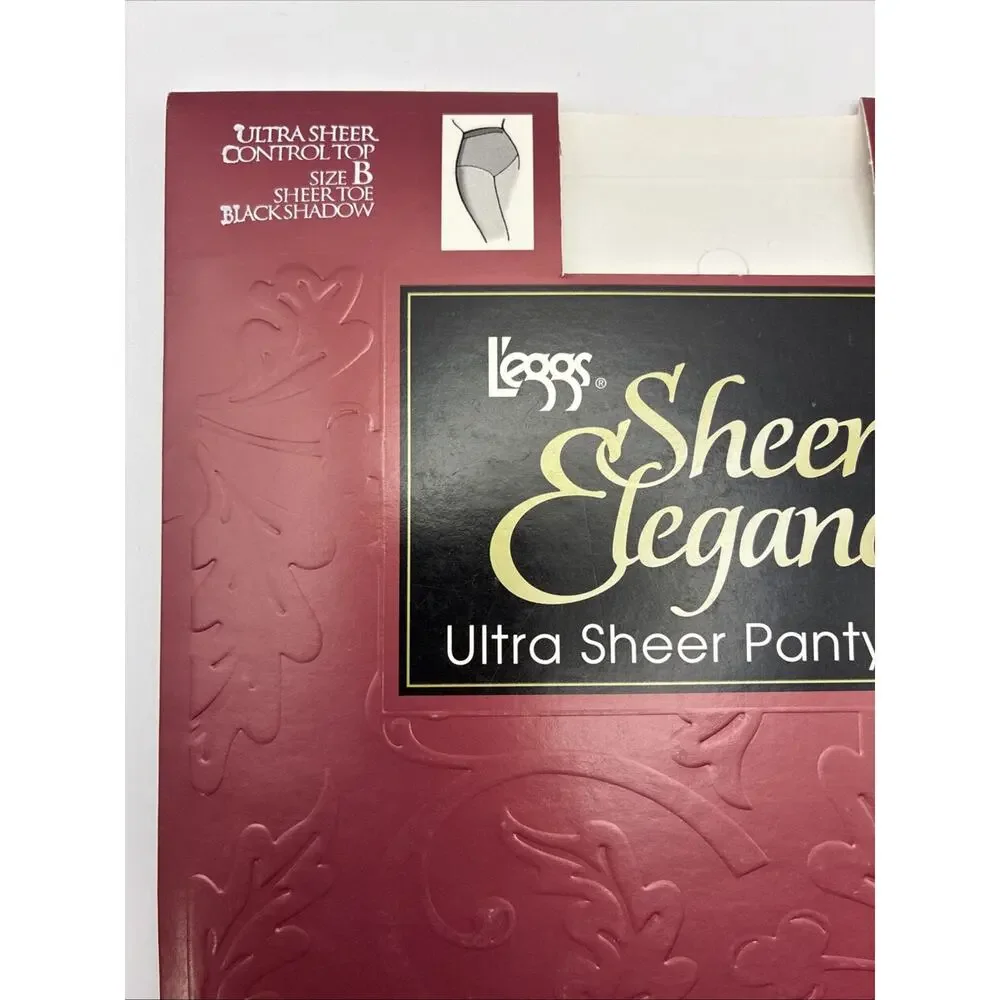 Leggs Sheer Elegance Ultra Sheer Control Top Black Shadow Size B